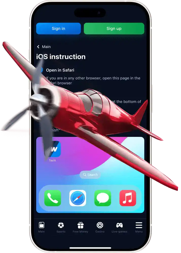 Get 1win Aviator app for iOS