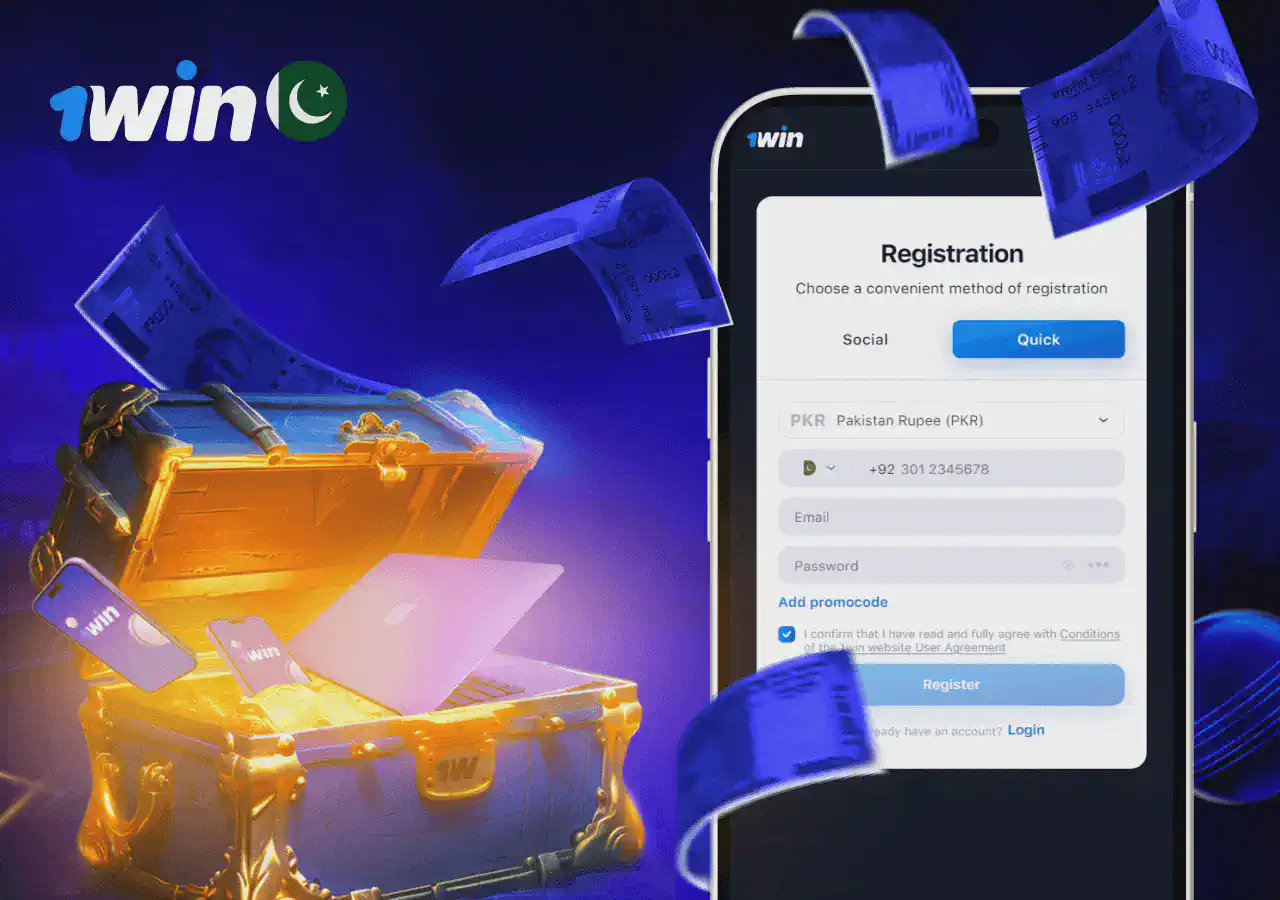 1win register and login process