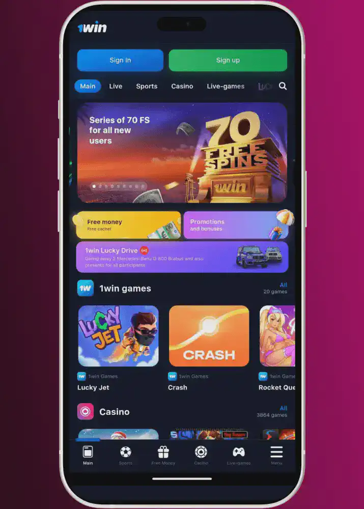 Try 1win casino on your mobile